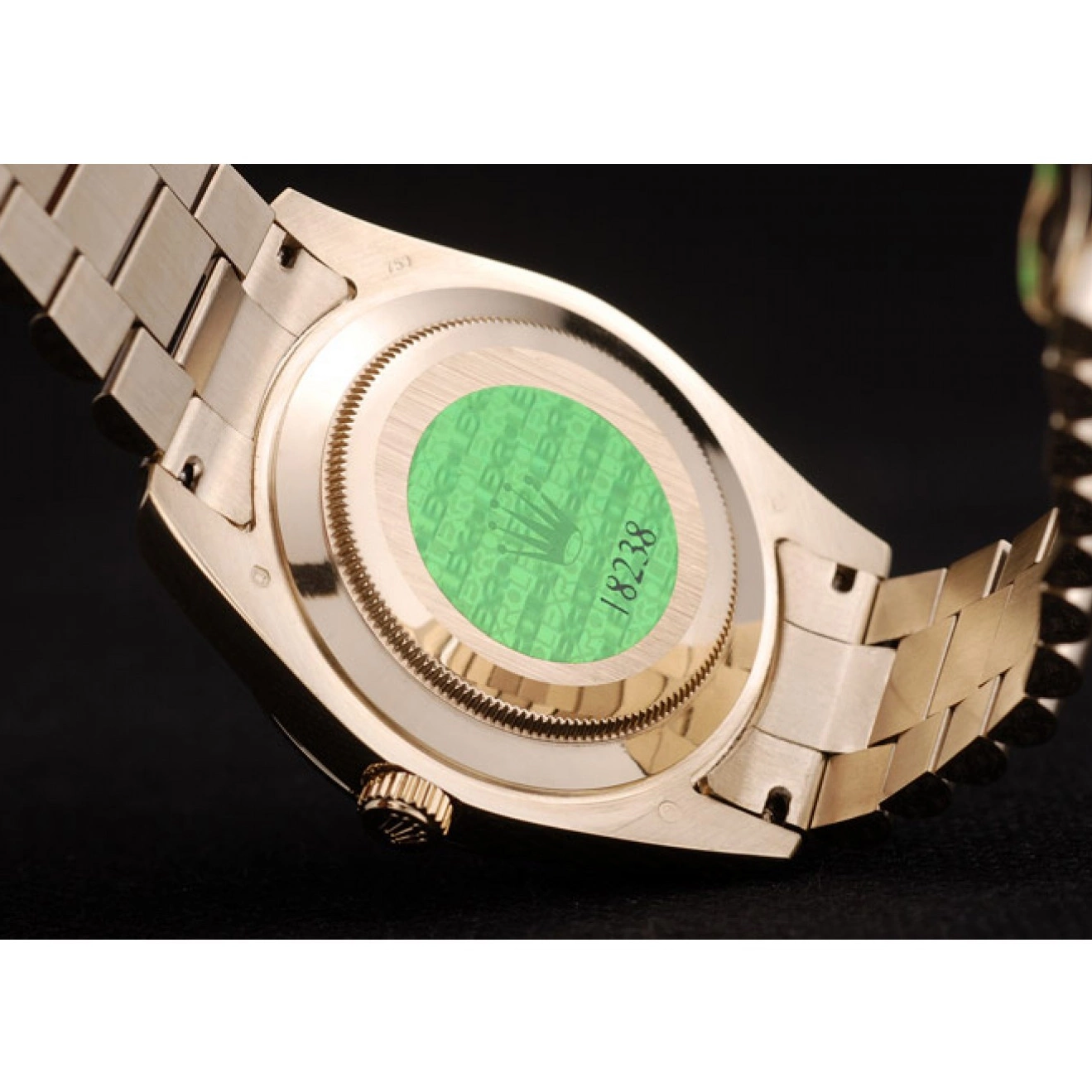 Best AAA Replica Sites DayDate Gold Swiss Bezel 41998 Rolex Steel Black Ribbed Dial Stainless 0717